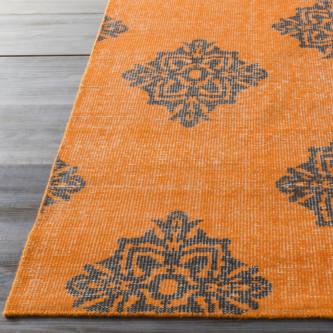 Mastic Orange And Blue Modern Style Hand Knotted Wool Area Rug - The Rug Decor