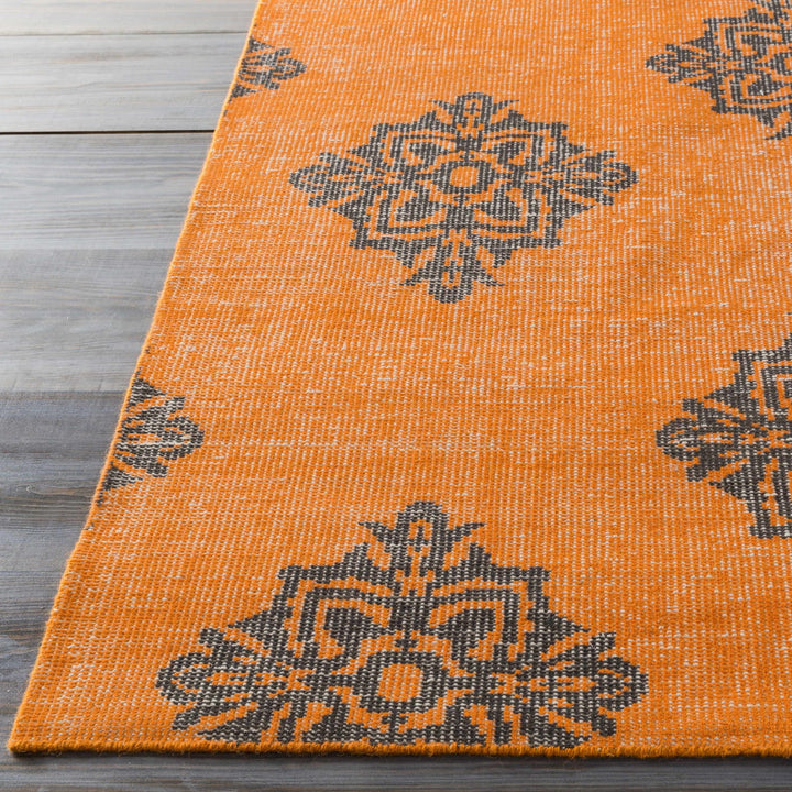 Mastic Orange And Blue Modern Style Hand Knotted Wool Area Rug - The Rug Decor