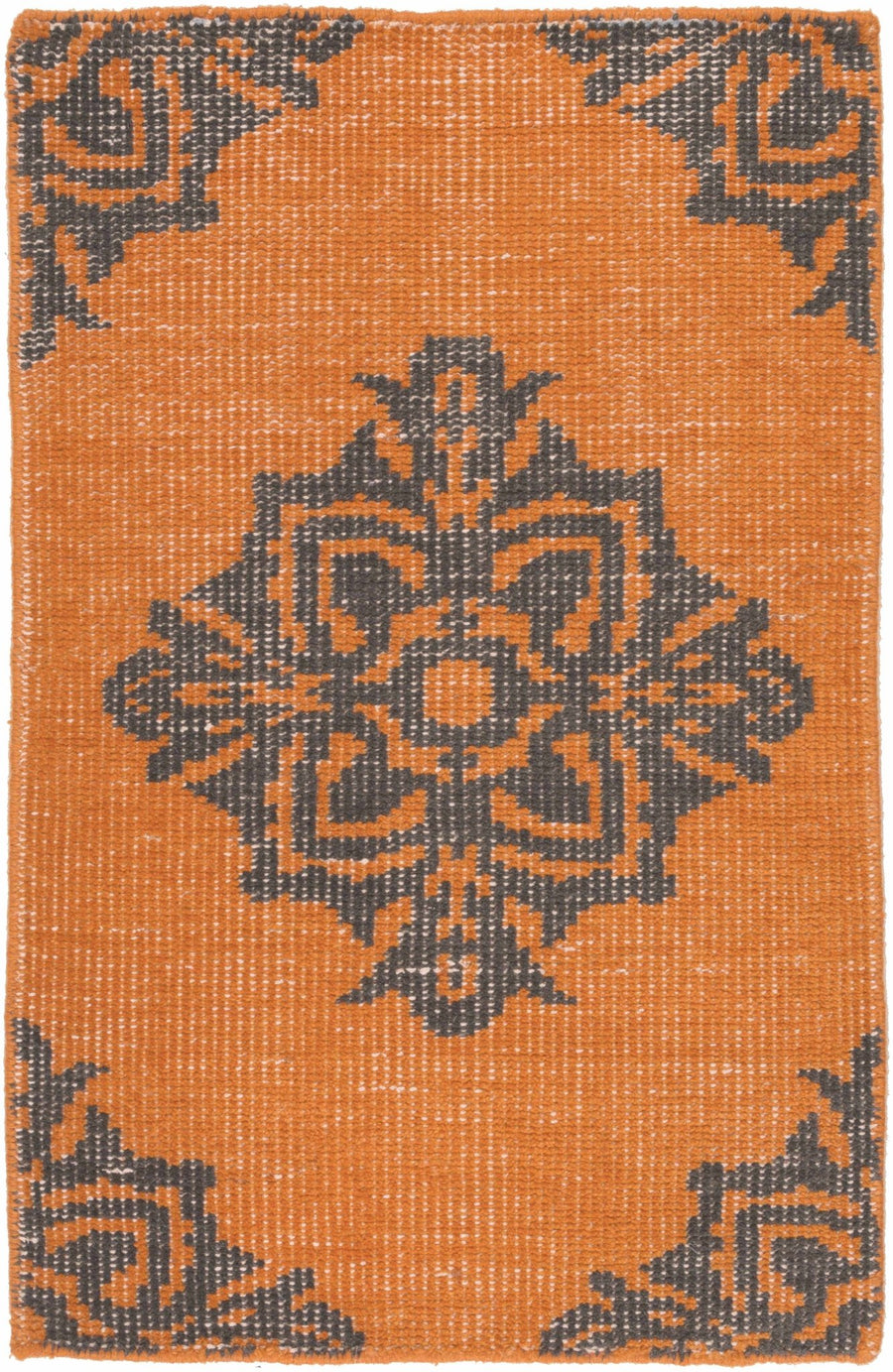 Mastic Orange And Blue Modern Style Hand Knotted Wool Area Rug - The Rug Decor