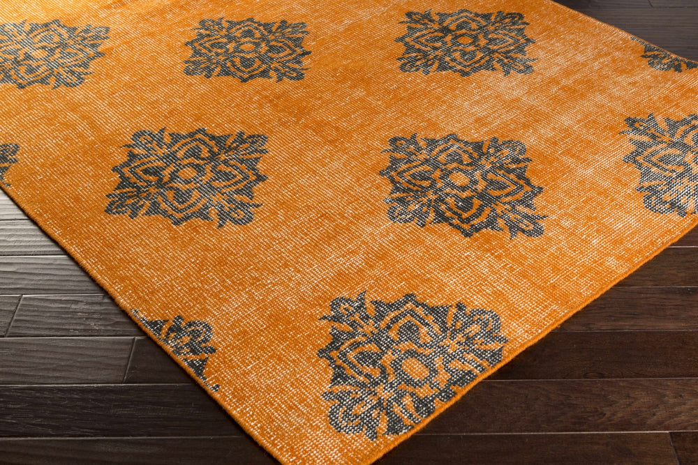 Mastic Orange And Blue Modern Style Hand Knotted Wool Area Rug - The Rug Decor