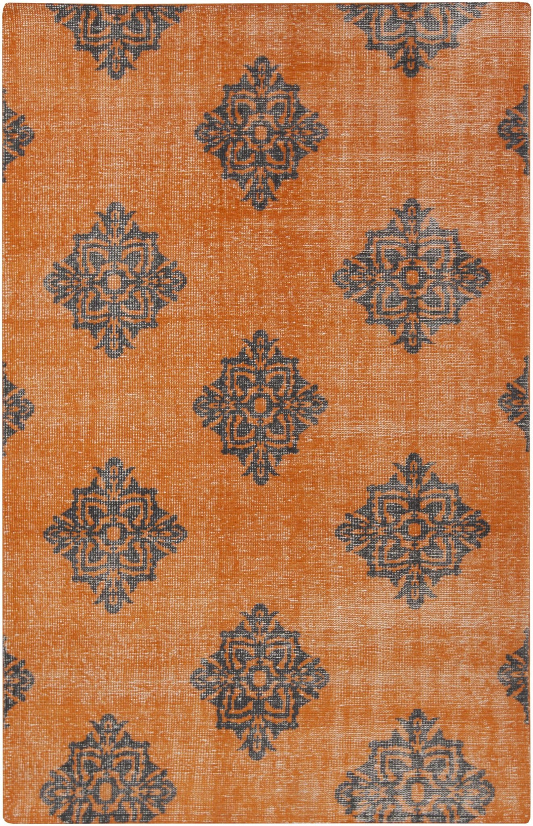 Mastic Orange And Blue Modern Style Hand Knotted Wool Area Rug - The Rug Decor