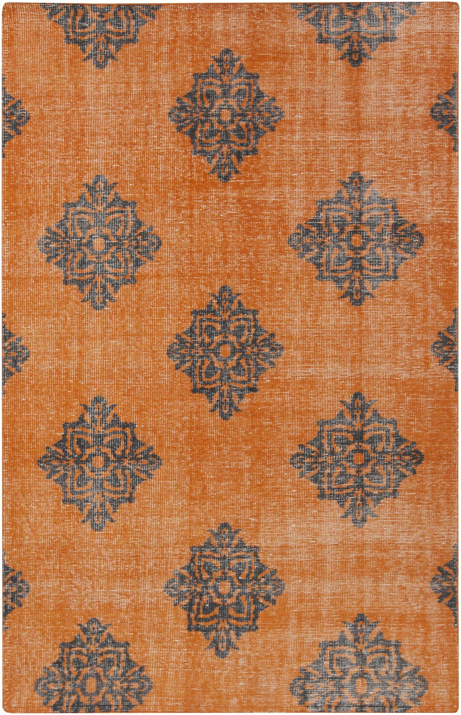 Mastic Orange And Blue Modern Style Hand Knotted Wool Area Rug - The Rug Decor