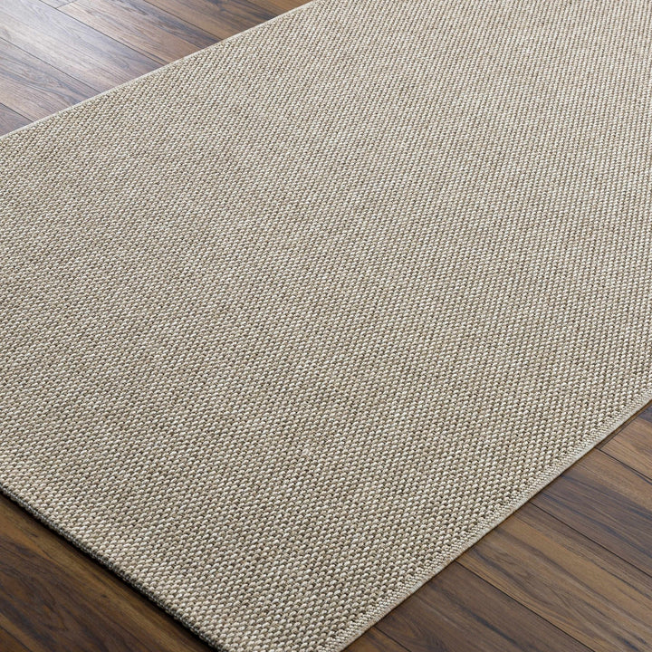 Matah Solid Beige And Brown Machine Woven Outdoor Area Rug - The Rug Decor