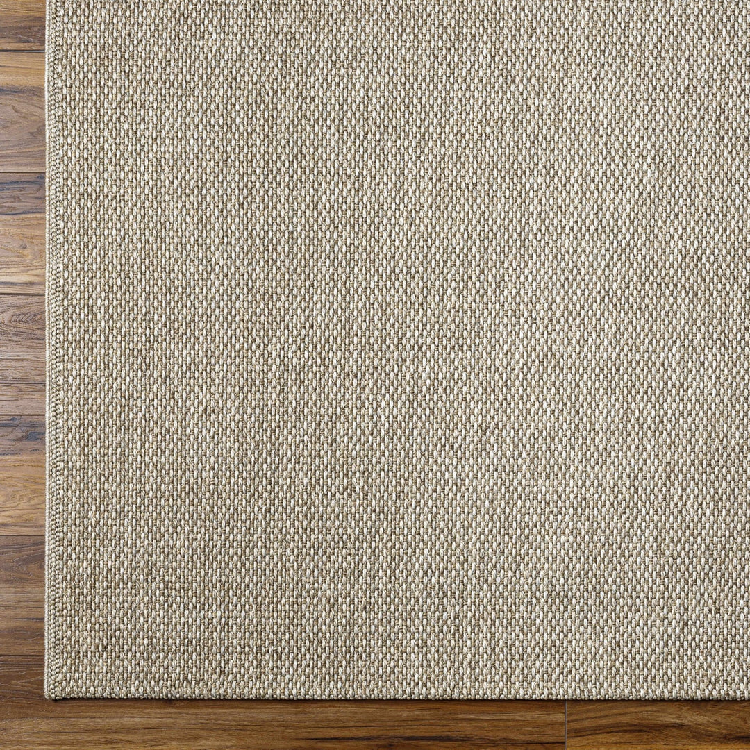 Matah Solid Beige And Brown Machine Woven Outdoor Area Rug - The Rug Decor