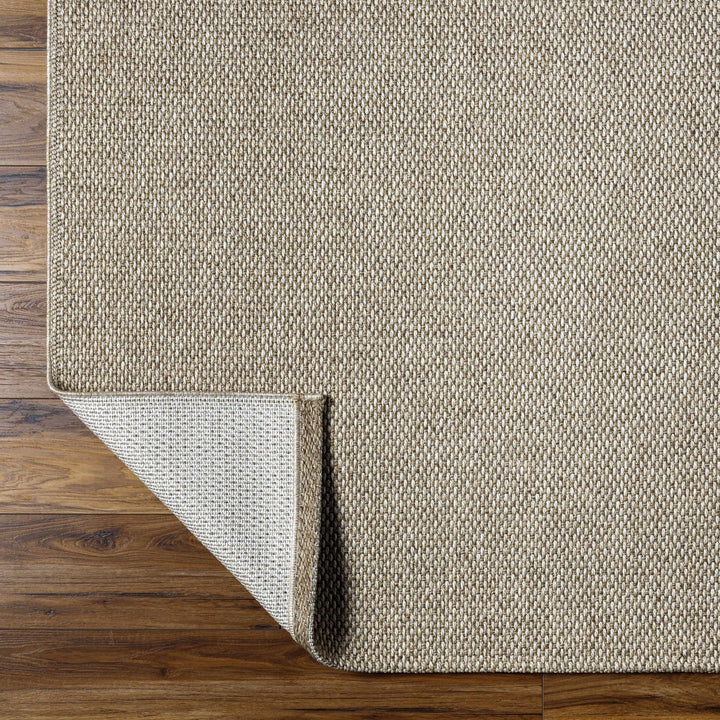 Matah Solid Beige And Brown Machine Woven Outdoor Area Rug - The Rug Decor