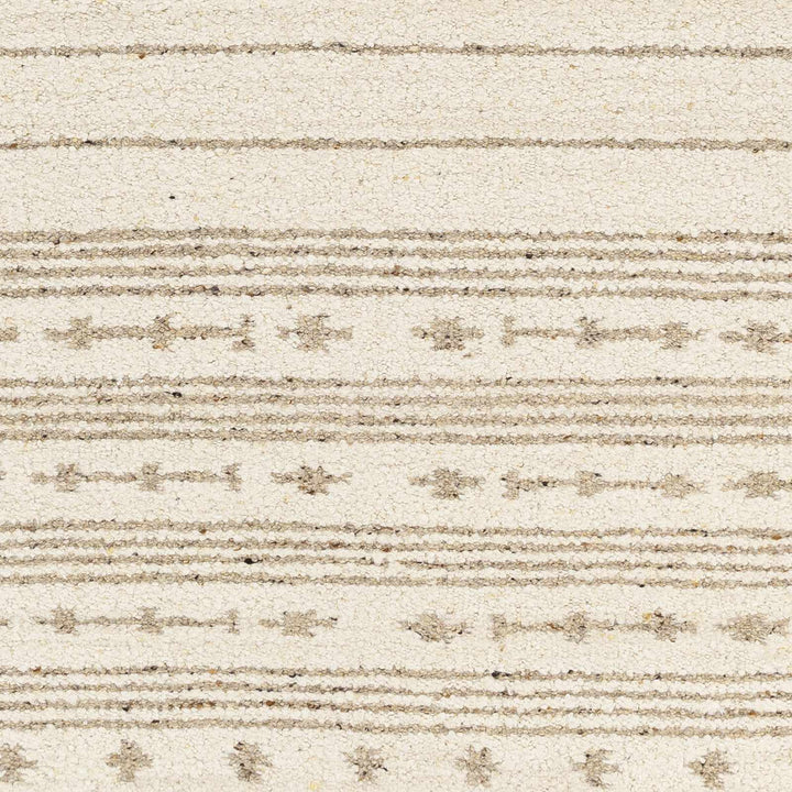Matawan Modern Style Ivory Hand Woven Wool Area Rug