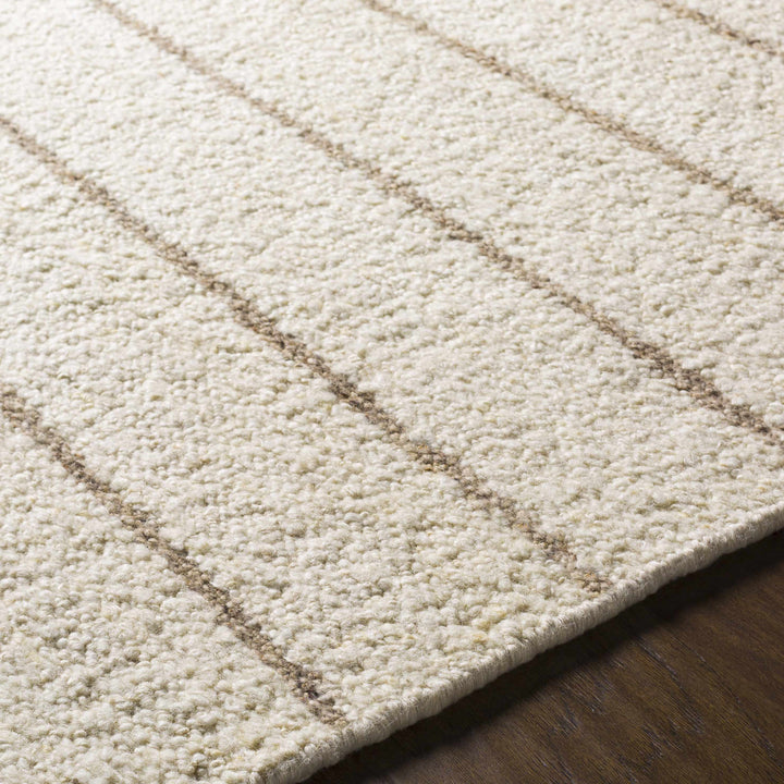 Matawan Modern Style Ivory Hand Woven Wool Area Rug