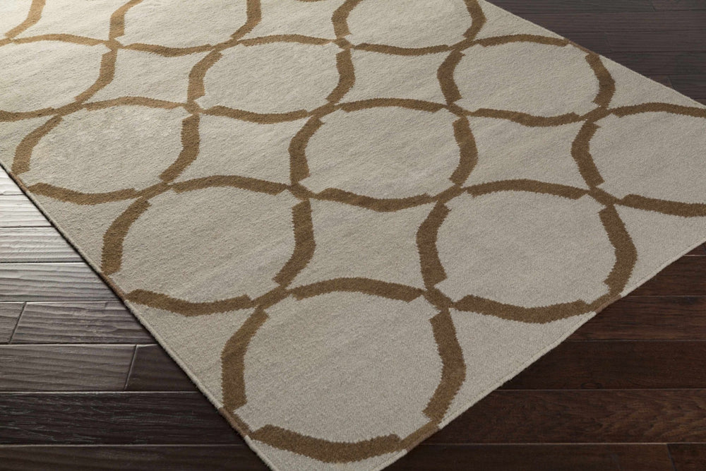 Matherville Beige And Brown Modern Style Hand Woven Area Rug - The Rug Decor