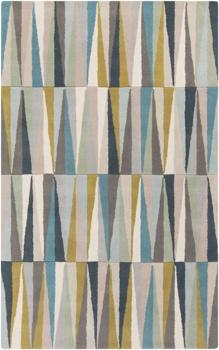 Mathiston Contemporary Gray And Blue Wool Rug - The Rug Decor