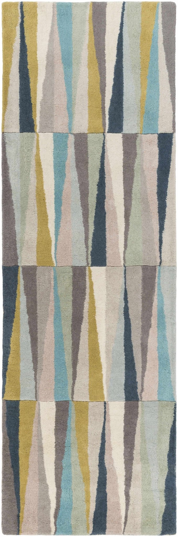 Mathiston Contemporary Gray And Blue Wool Rug - The Rug Decor