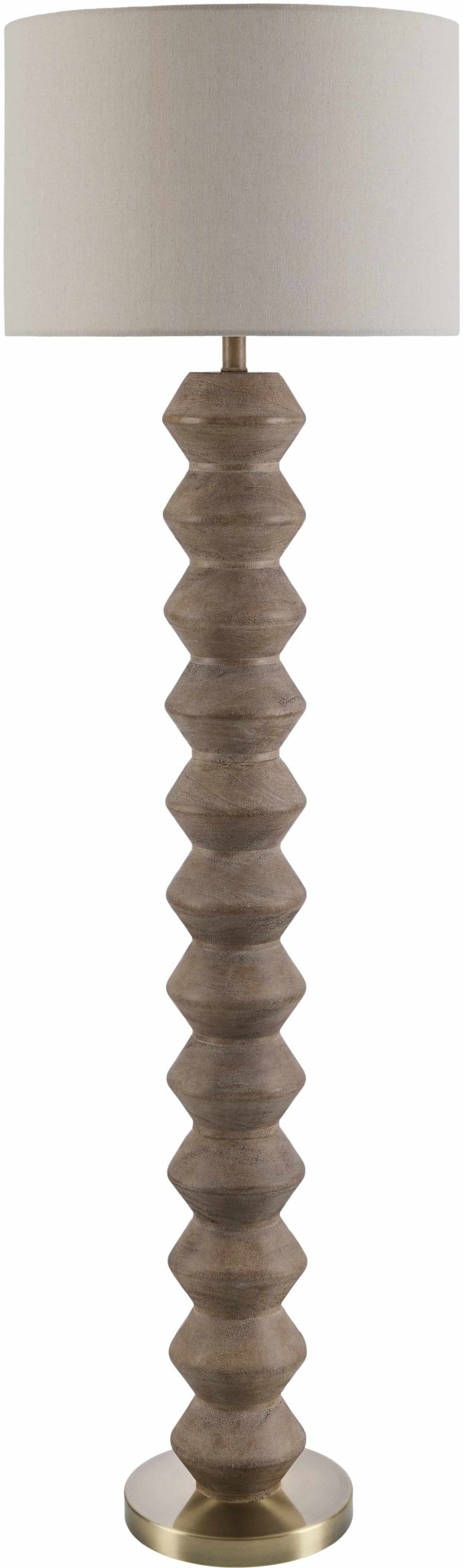 Matozinhos Modern Style Taupe Linen Floor Lamp - The Rug Decor