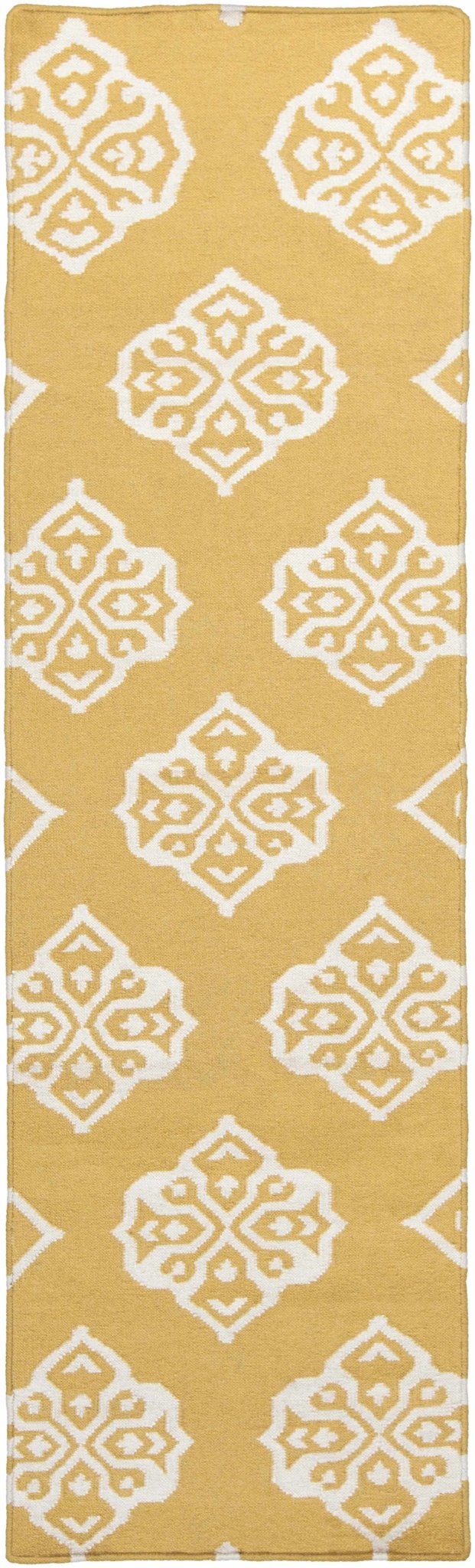 Mattoon Contemporary Style Yellow And Ivory Hand Woven Area Rug - The Rug Decor