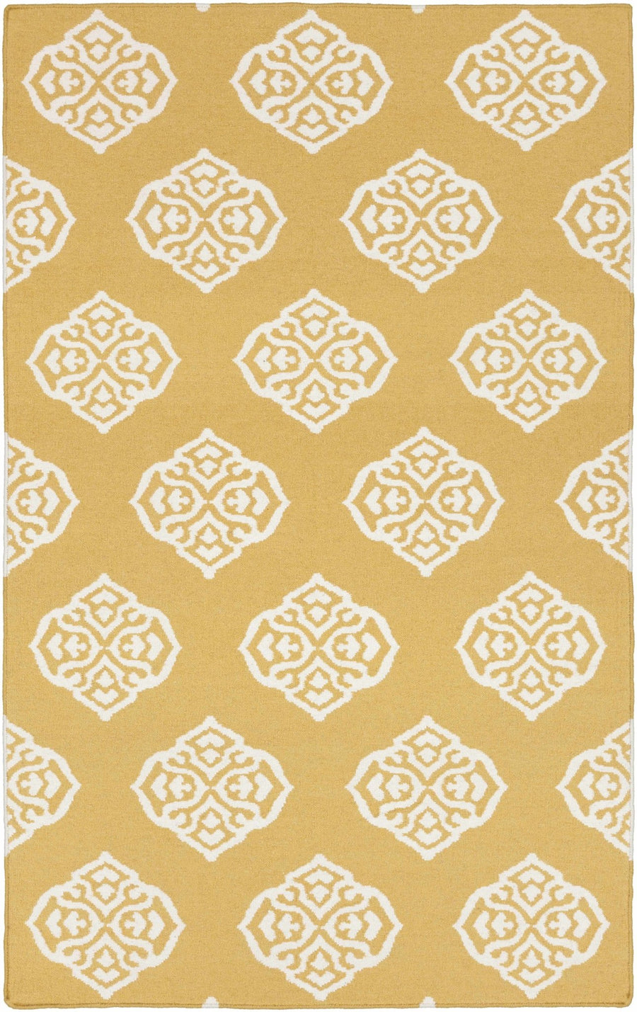 Mattoon Contemporary Style Yellow And Ivory Hand Woven Area Rug - The Rug Decor