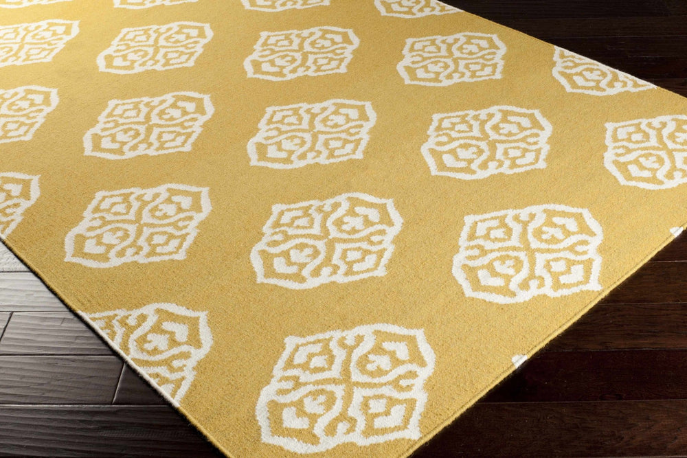 Mattoon Contemporary Style Yellow And Ivory Hand Woven Area Rug - The Rug Decor