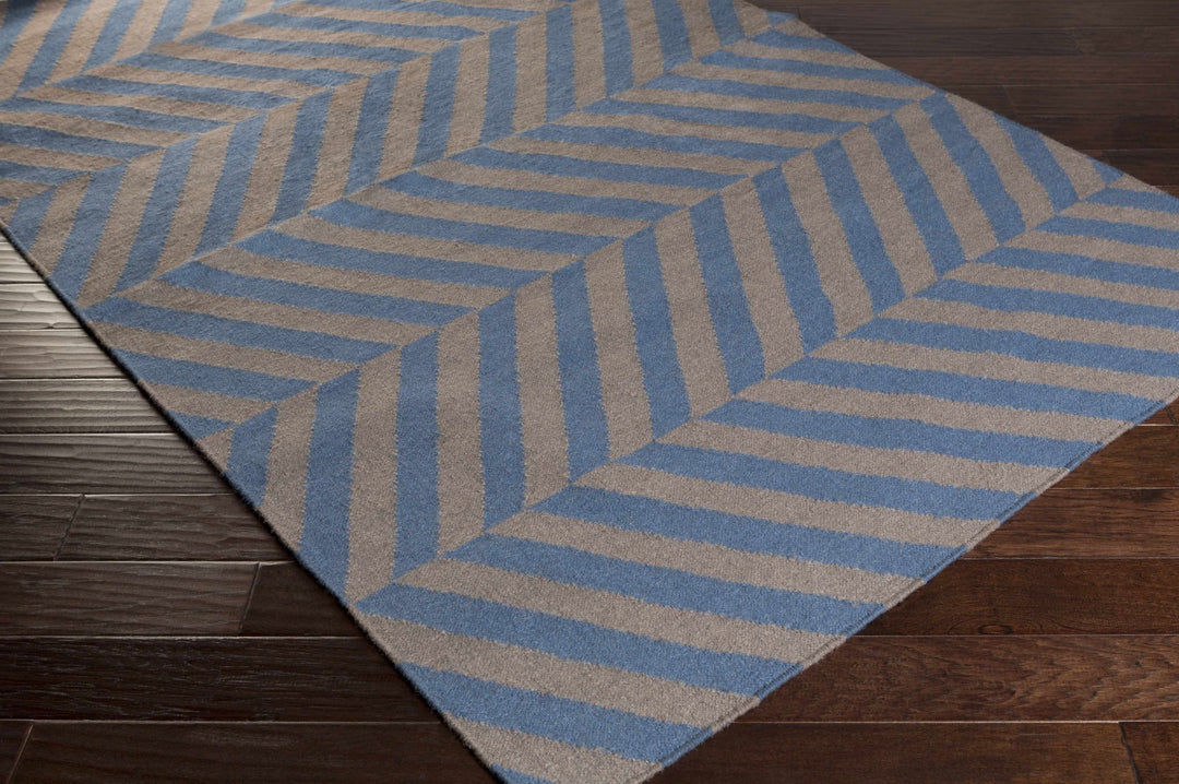 Mauckport Contemporary Style Blue And Brown Hand Woven Area Rug - The Rug Decor