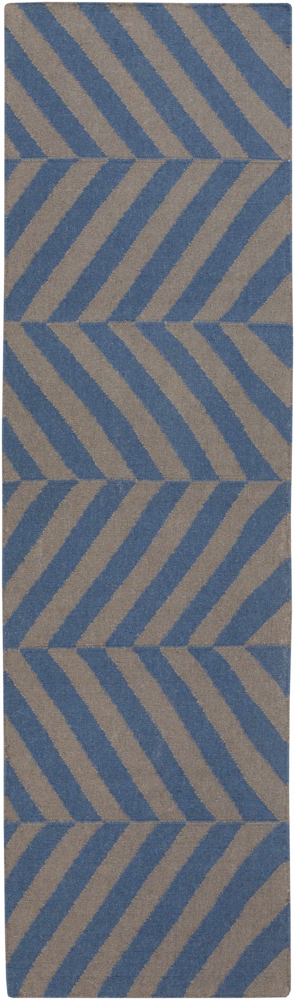 Mauckport Contemporary Style Blue And Brown Hand Woven Area Rug - The Rug Decor