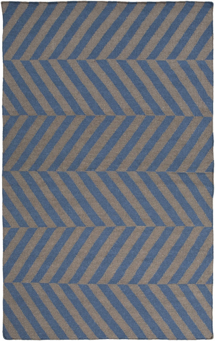 Mauckport Contemporary Style Blue And Brown Hand Woven Area Rug - The Rug Decor