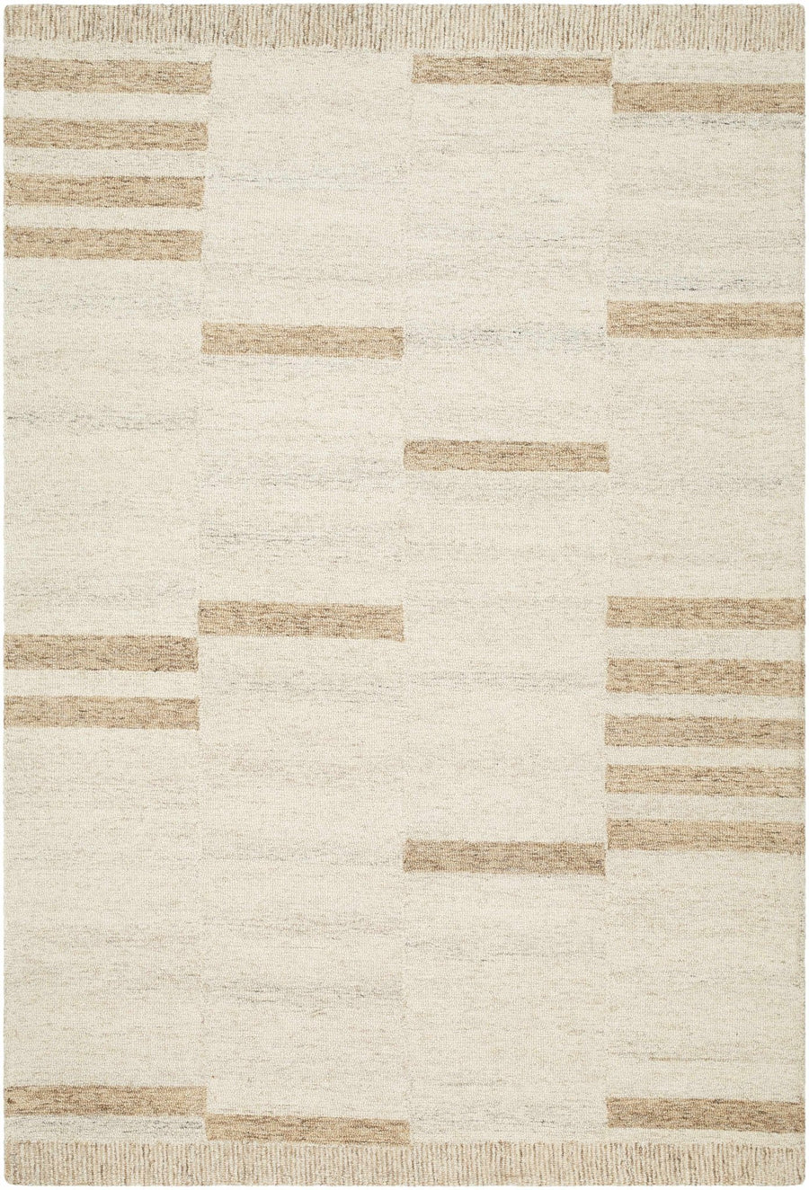 Max Modern Abstract Beige Hand Tufted Wool Area Rug - The Rug Decor