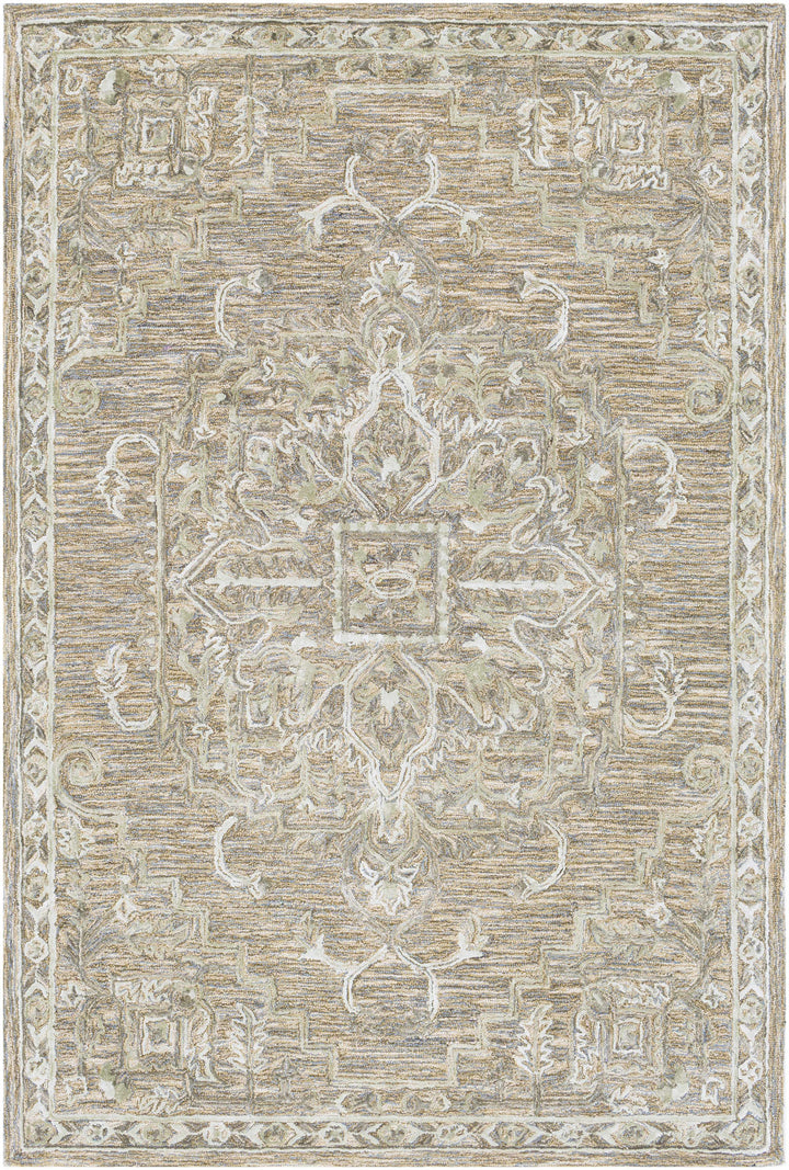 Maysville Traditional Style Beige And Gray Hand Tufted Wool Area Rug