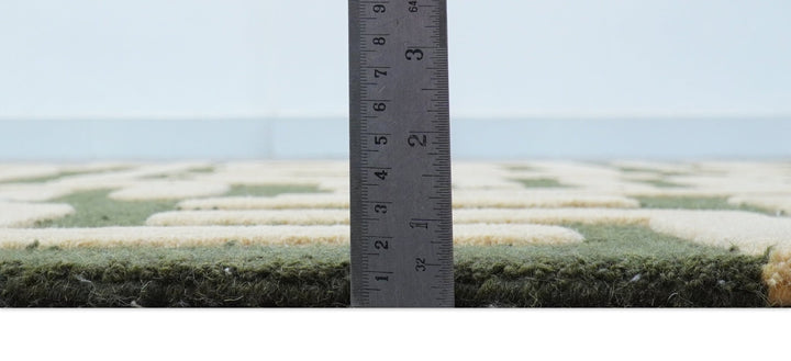 Maze Custom Made Modern Abstract Design Olive Hand Tufted Wool Area Rug - The Rug Decor