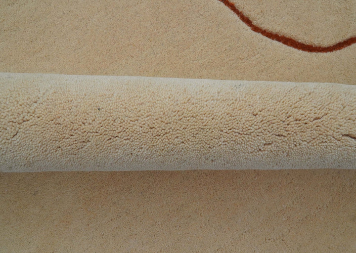 Maze Custom Made Modern Design Beige Hand Tufted Wool Rug - The Rug Decor