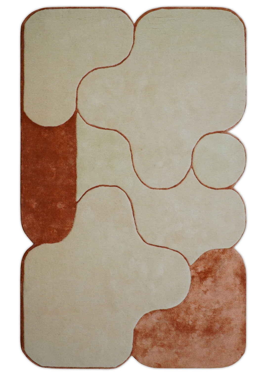 Maze Custom Made Modern Design Beige Hand Tufted Wool Rug - The Rug Decor
