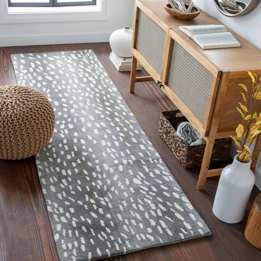 Amberley Gray And Ivory Modern Style Hand Tufted Area Rug
