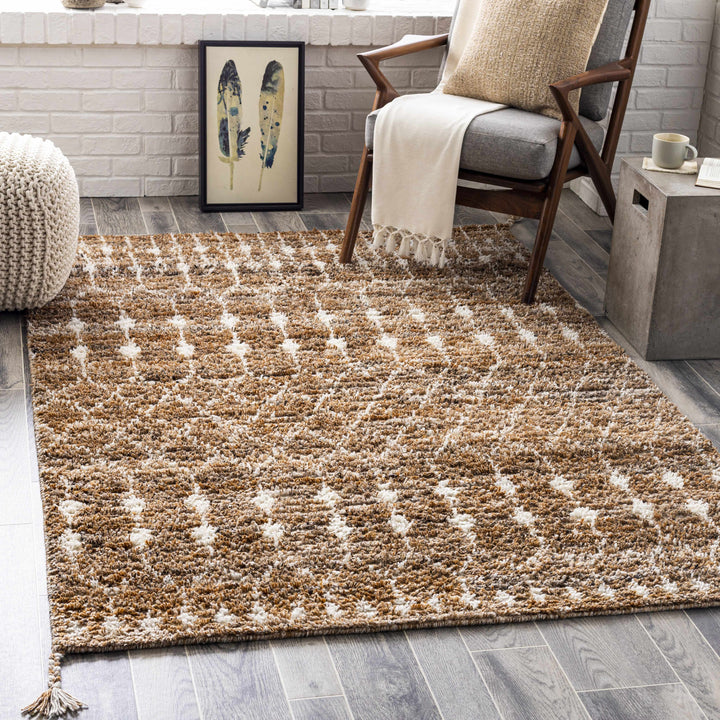 Mccombs Modern Geometric Brown & Ivory Area Rug