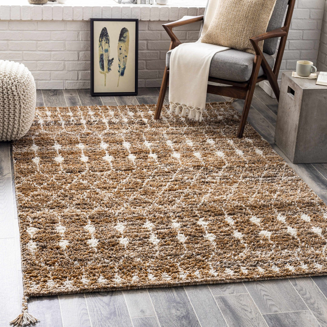 Mccombs Modern Geometric Brown & Ivory Area Rug - The Rug Decor