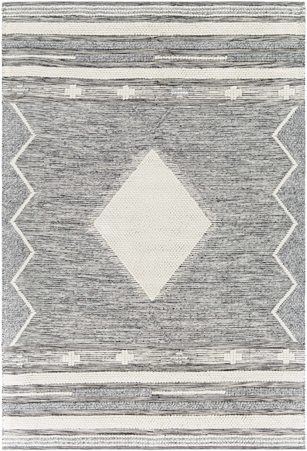 Mcdonald Contemporary Geometrical Gray And Ivory Rug - The Rug Decor