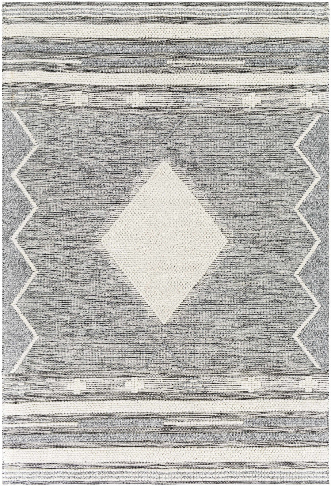 Mcdonald Contemporary Geometrical Gray And Ivory Rug - The Rug Decor