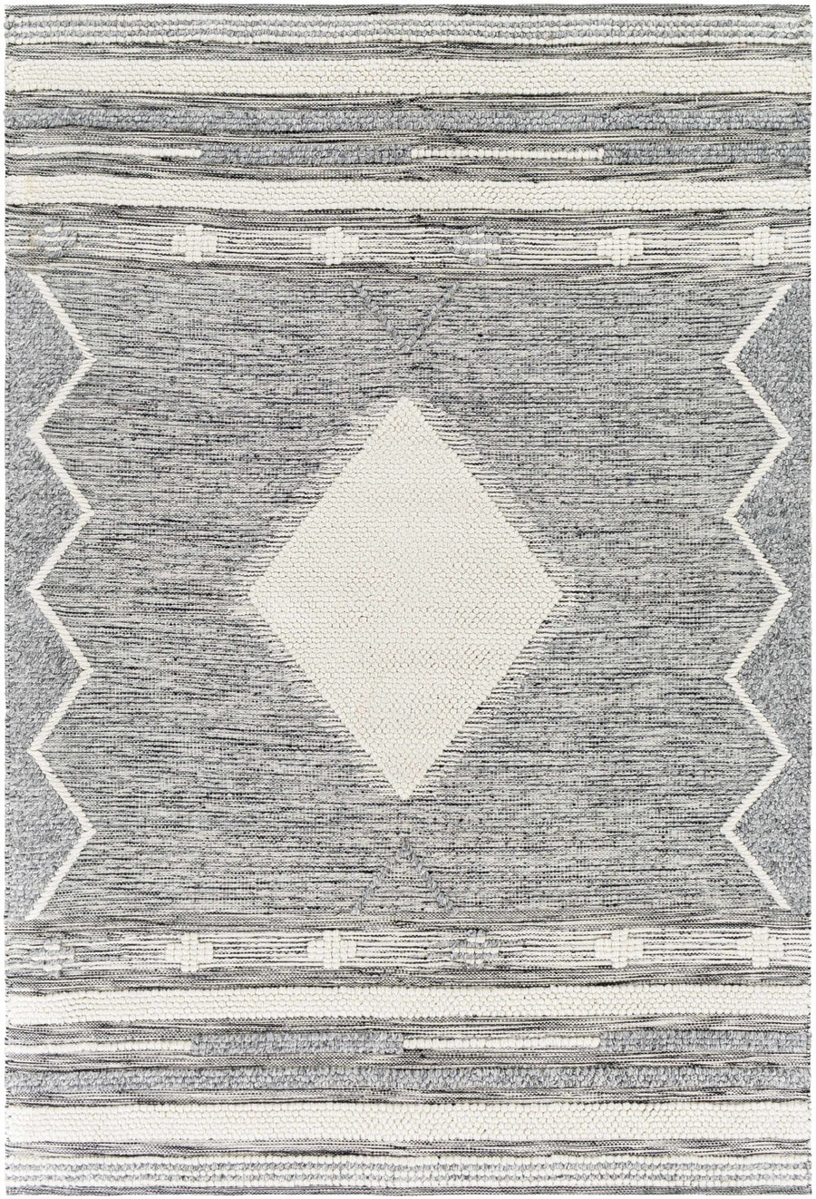 Mcdonald Contemporary Geometrical Gray And Ivory Rug - The Rug Decor