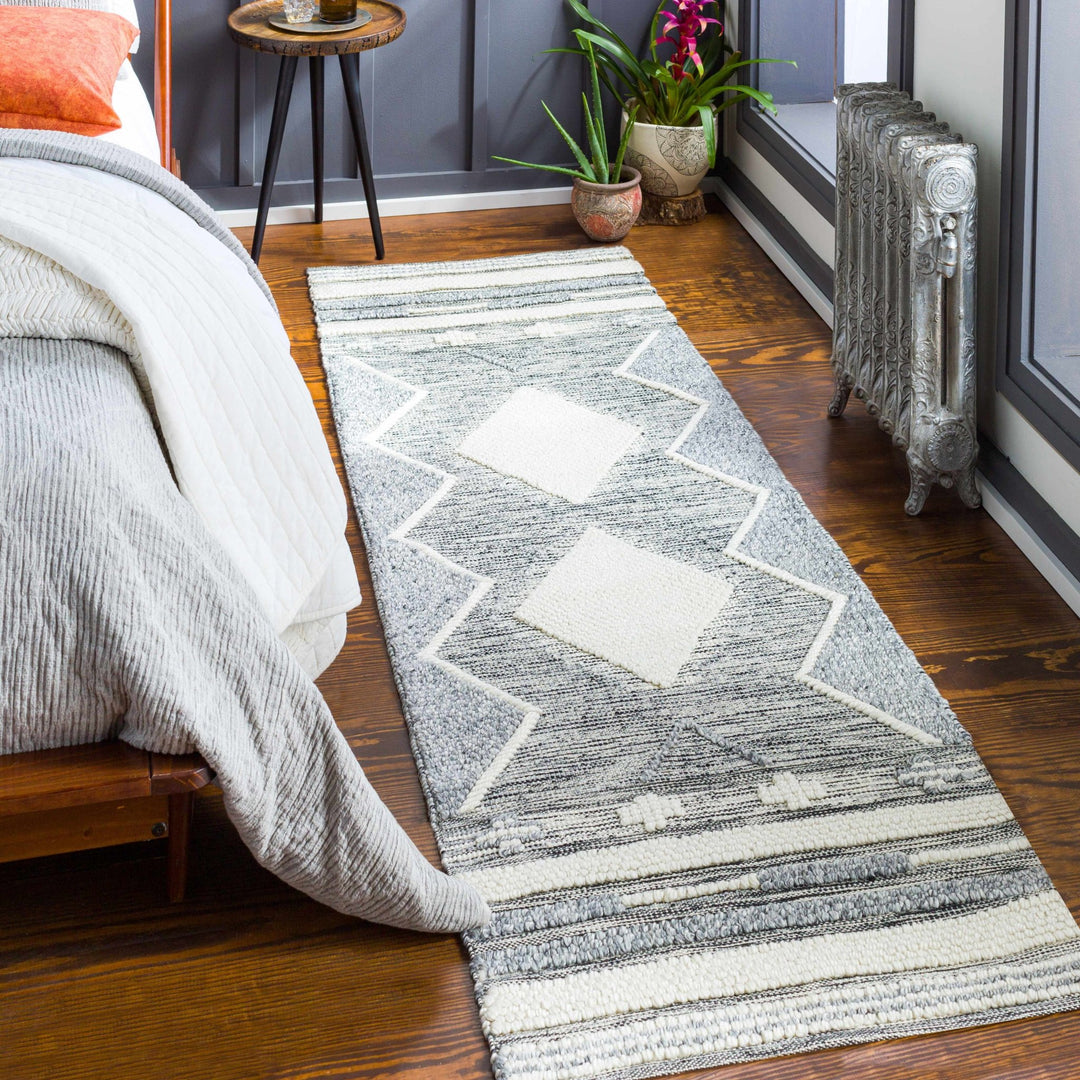 Mcdonald Contemporary Geometrical Gray And Ivory Rug - The Rug Decor