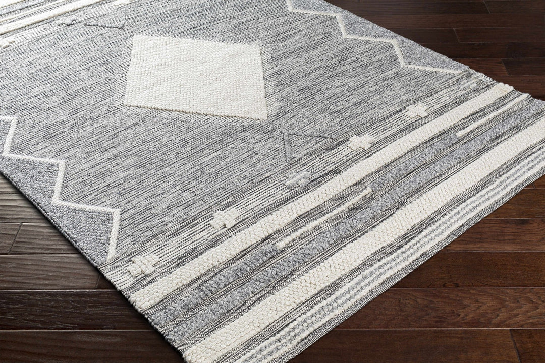 Mcdonald Contemporary Geometrical Gray And Ivory Rug - The Rug Decor