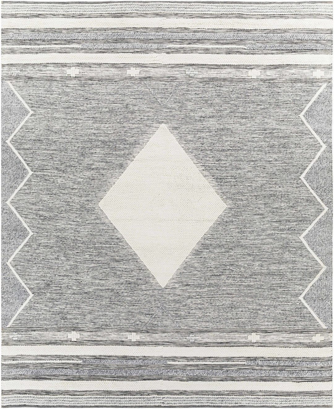 Mcdonald Contemporary Geometrical Gray And Ivory Rug - The Rug Decor