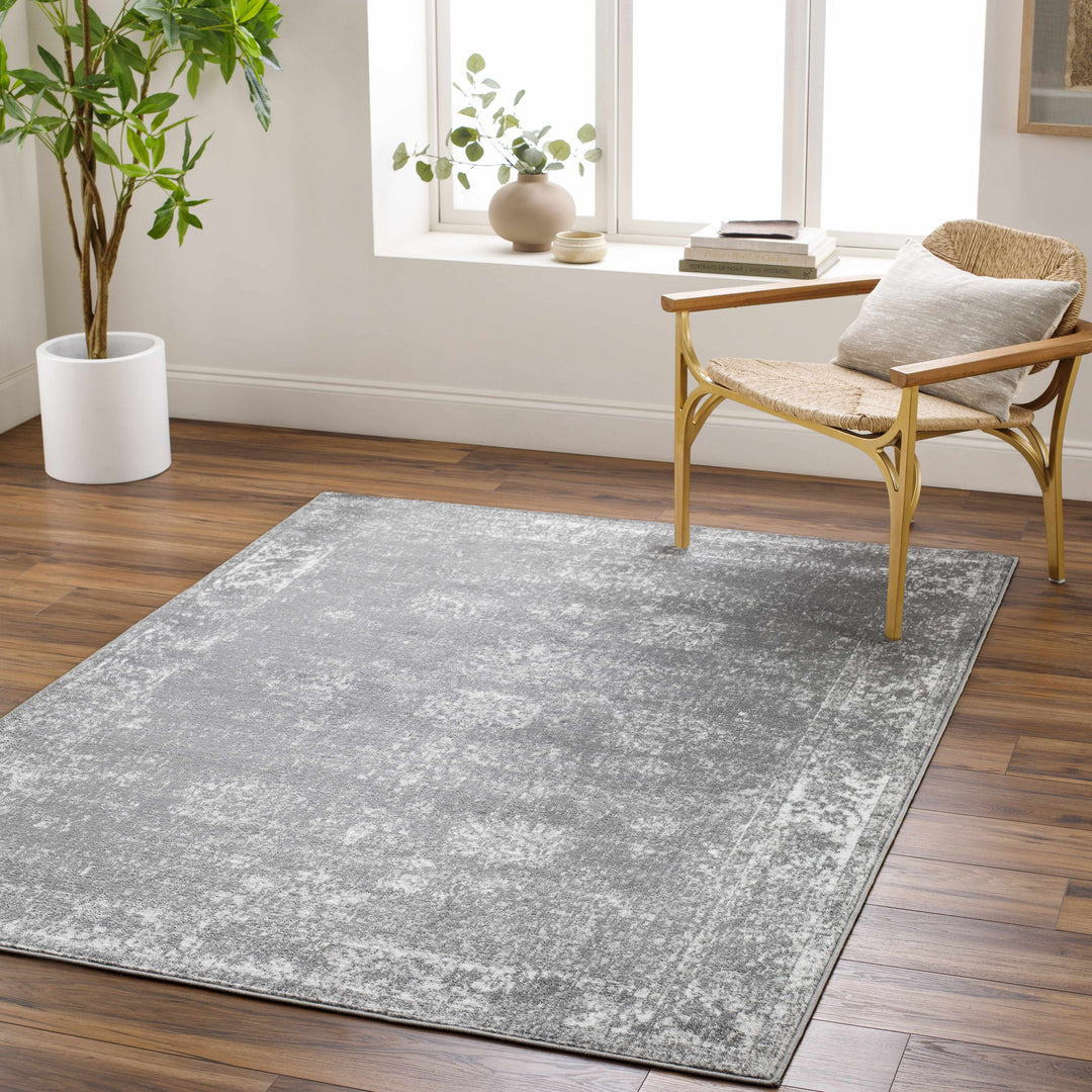 Michi Modern Abstract Design Charcoal And Grey Area Rug