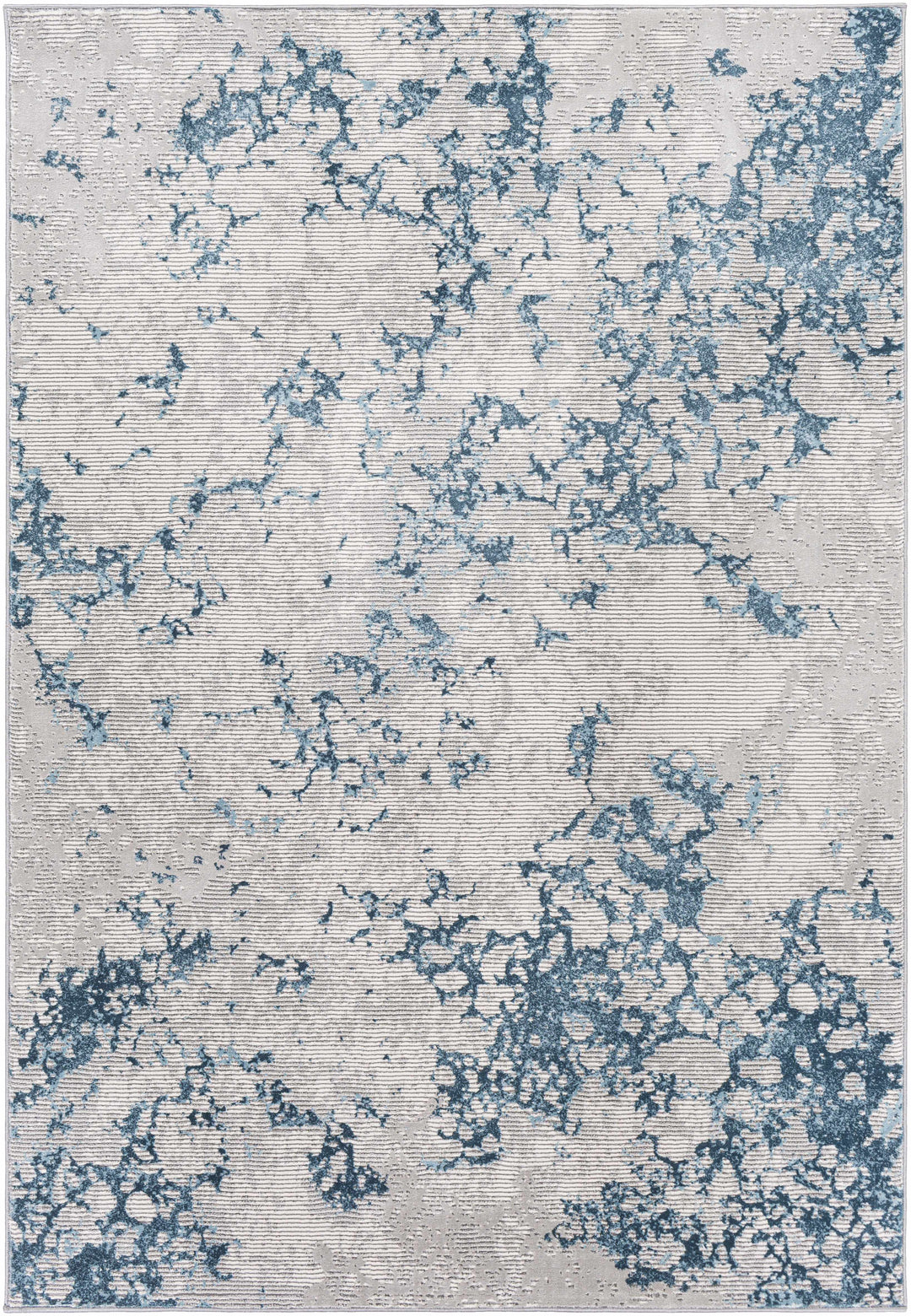 Mechanicsville Blue And Ivory Modern Abstract Design Area Rug