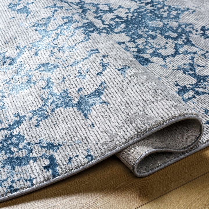 Mechanicsville Blue And Ivory Modern Abstract Design Area Rug