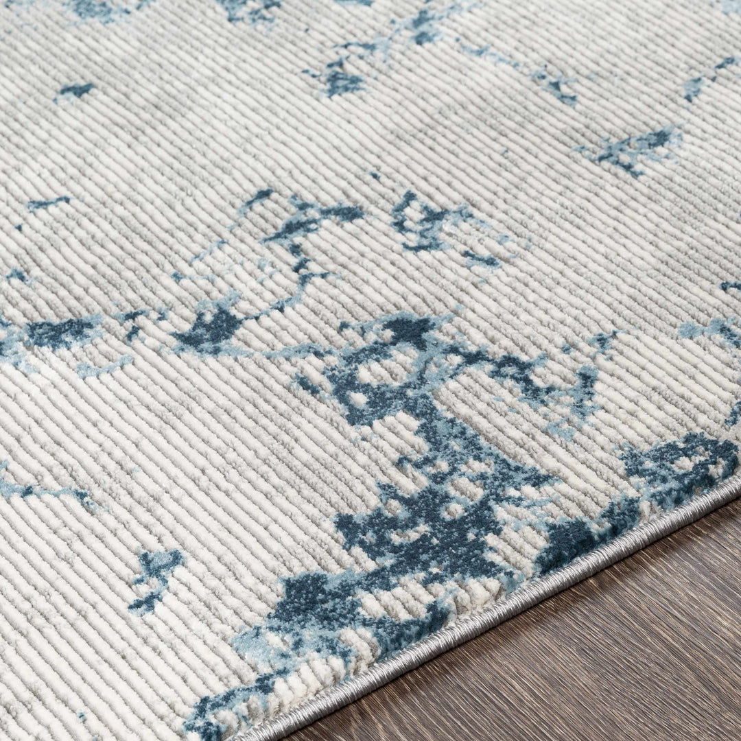 Mechanicsville Blue And Ivory Modern Abstract Design Area Rug
