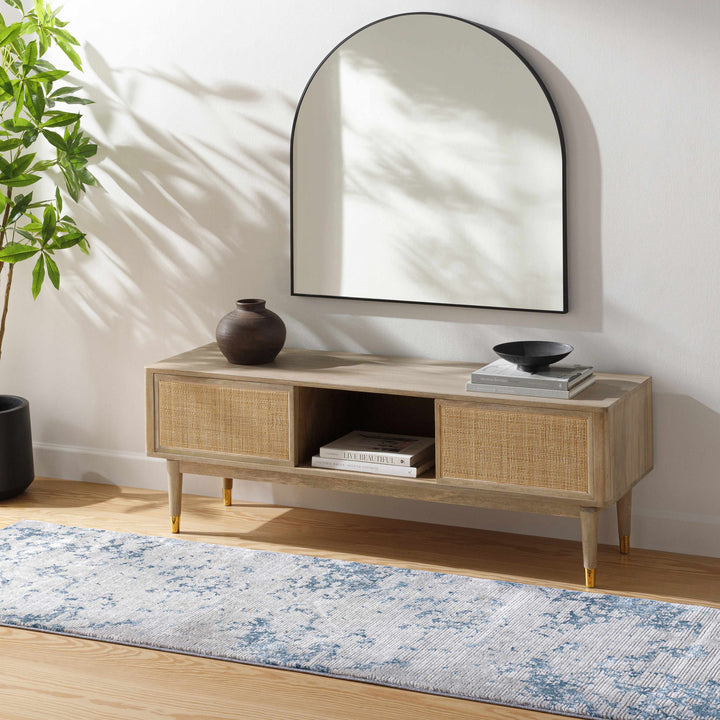 Mechanicsville Blue And Ivory Modern Abstract Design Area Rug