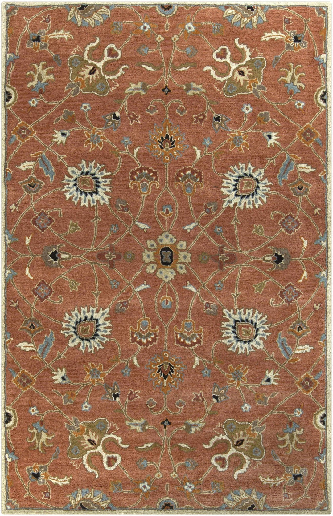 Mckeesport Traditional Persian Design Hand Tufted Rust Wool Rug - The Rug Decor