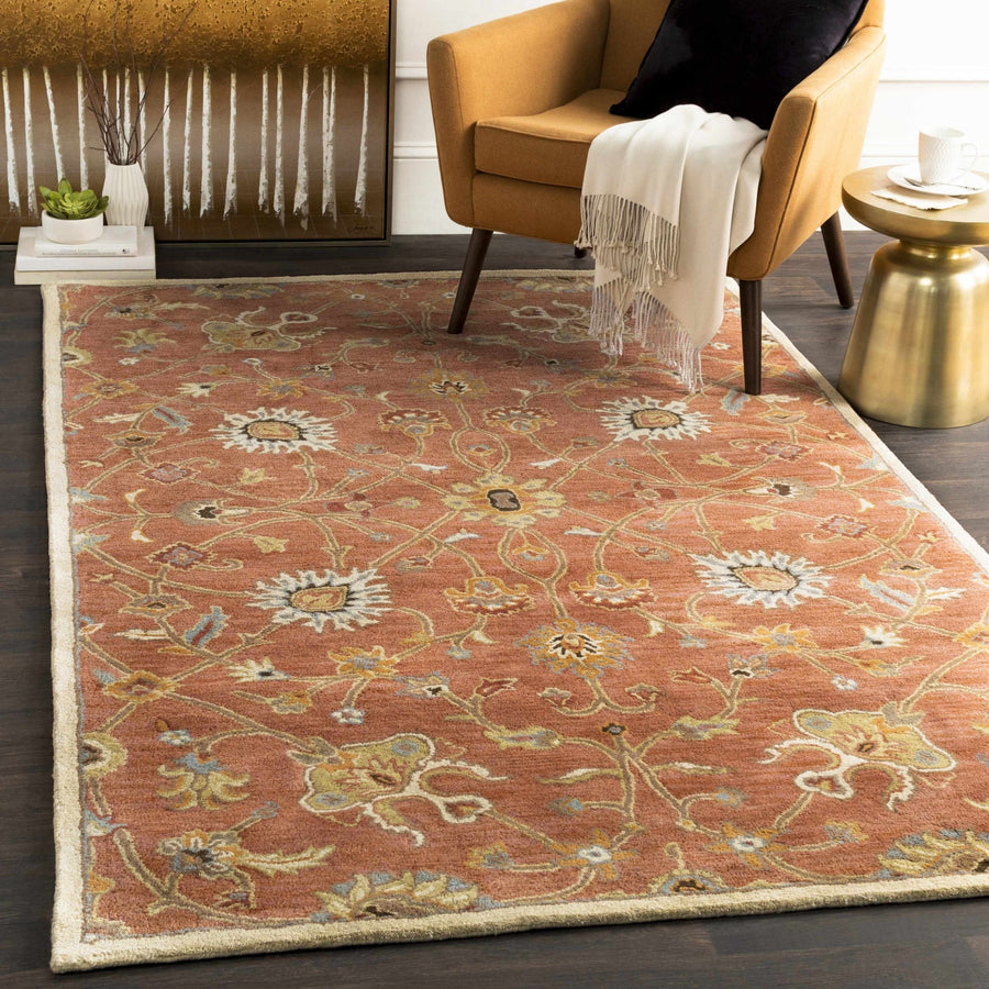 Mckeesport Traditional Persian Design Hand Tufted Rust Wool Rug - The Rug Decor