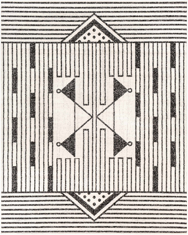 Middlemount Modern Geometrical Design Ivory And Black Area Rug