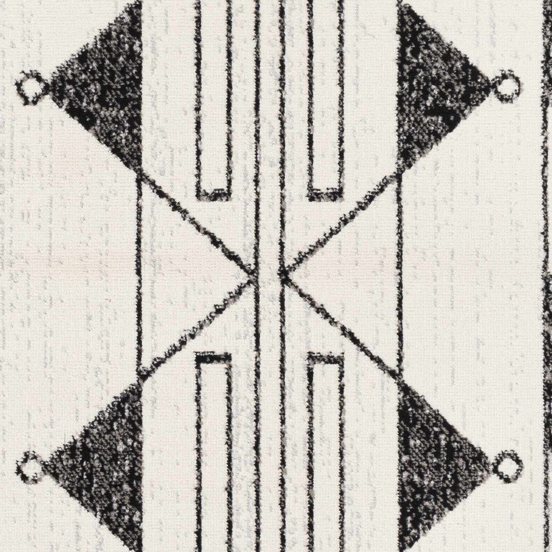 Middlemount Modern Geometrical Design Ivory And Black Area Rug