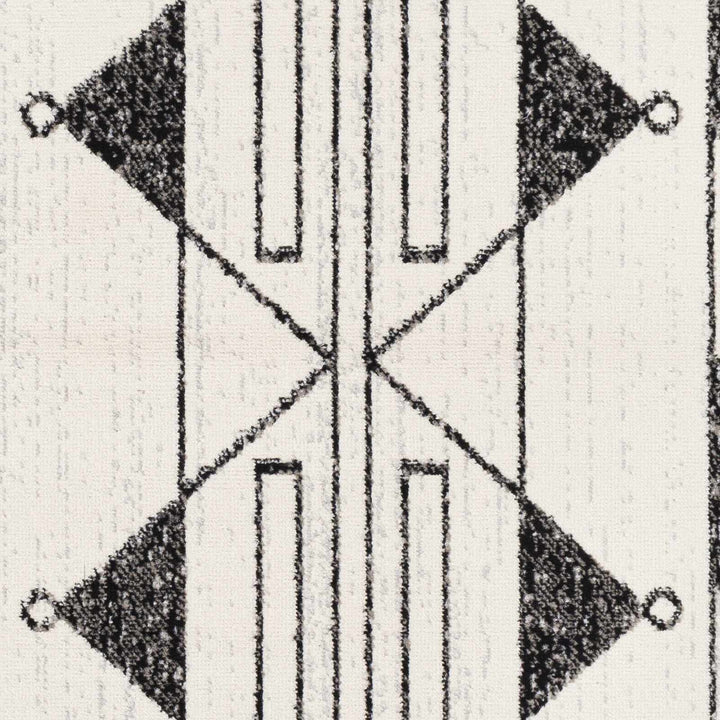 Middlemount Modern Geometrical Design Ivory And Black Area Rug