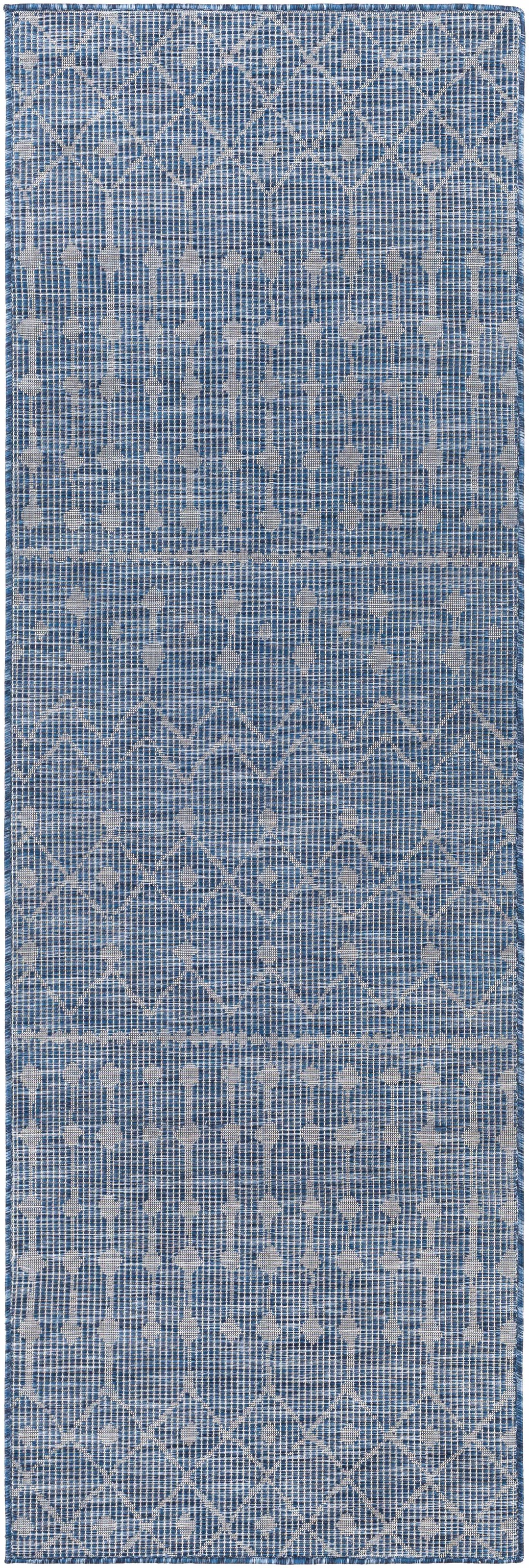Maddingley Blue Modern Geometrical Design Outdoor Area Rug