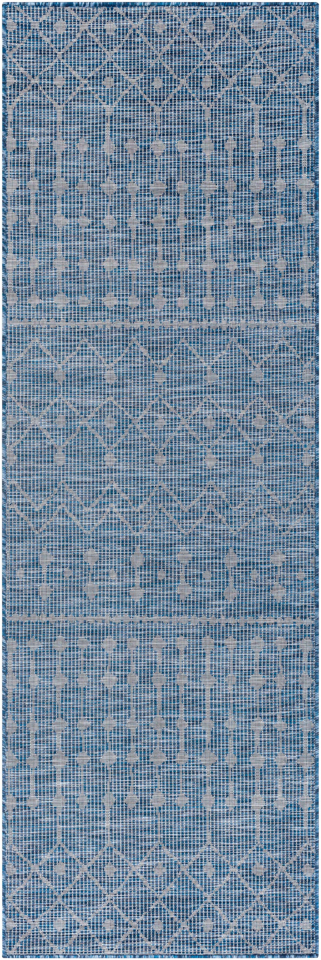 Maddingley Blue Modern Geometrical Design Outdoor Area Rug
