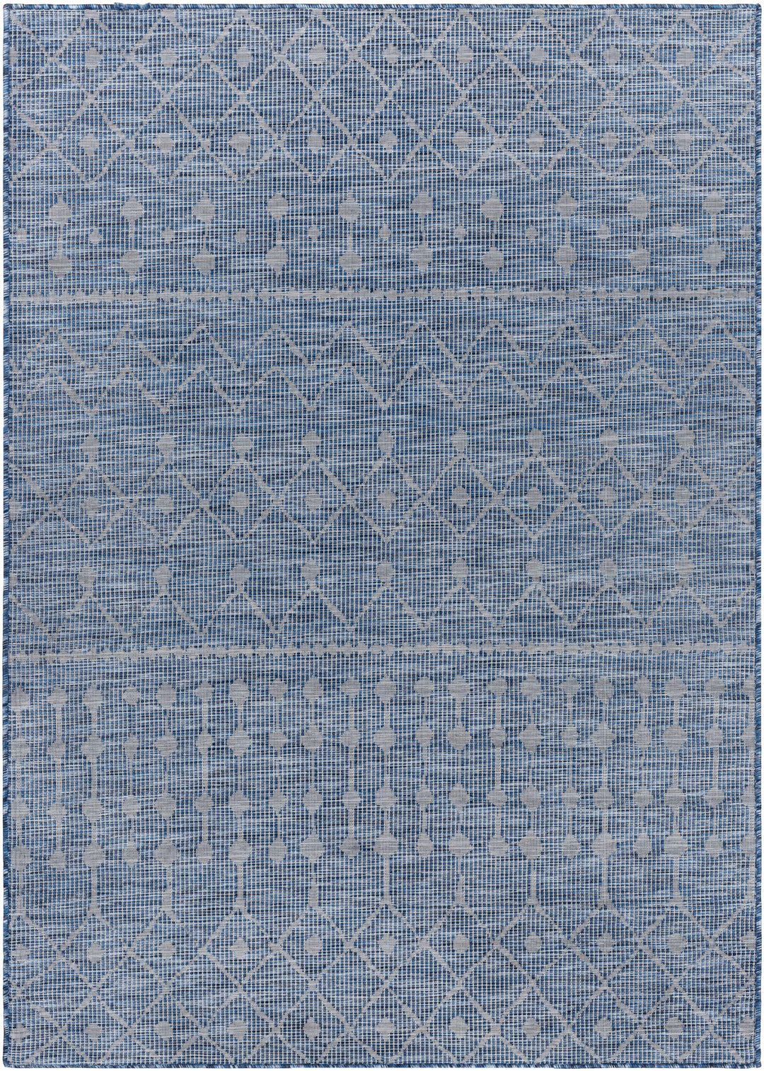 Maddingley Blue Modern Geometrical Design Outdoor Area Rug