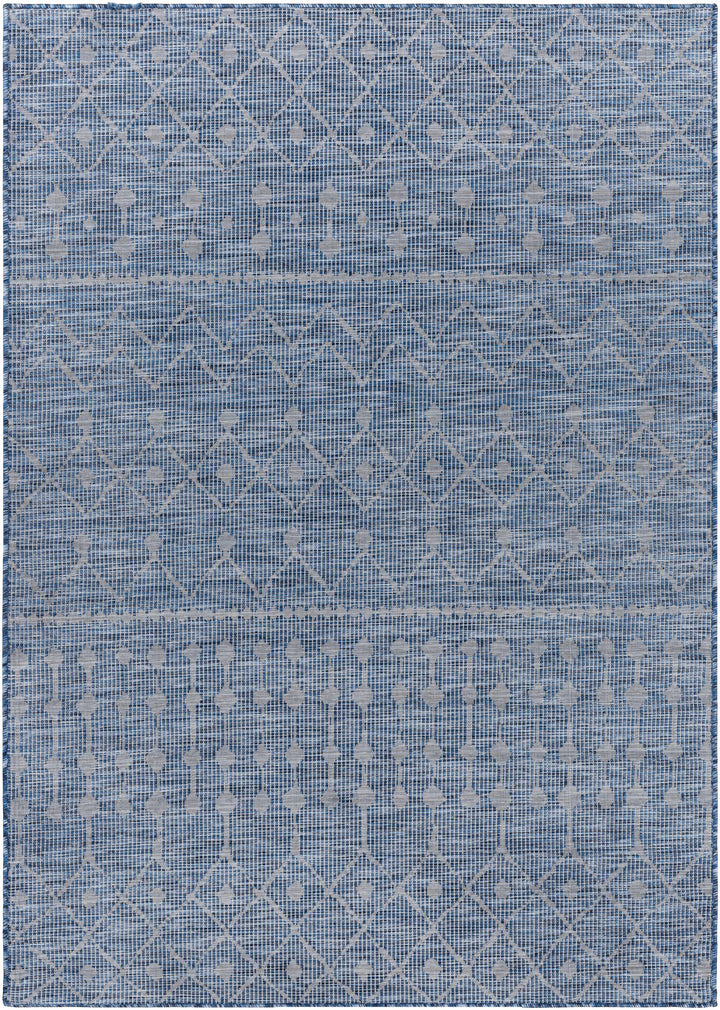 Maddingley Blue Modern Geometrical Design Outdoor Area Rug