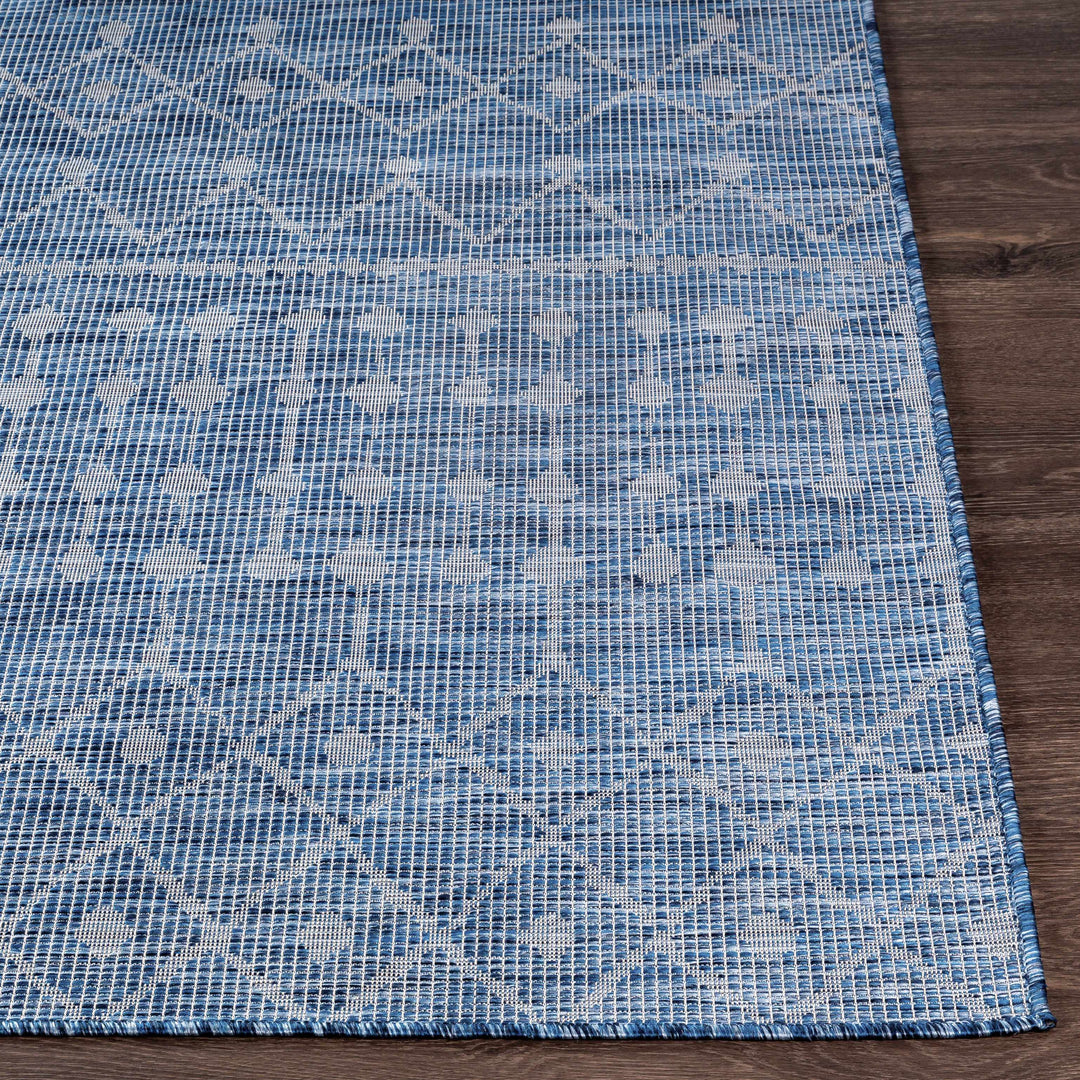 Maddingley Blue Modern Geometrical Design Outdoor Area Rug